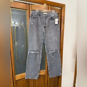 Ladies Distressed Gray Ripped Jeans - Casual Straight by FREE PEOPLE BRAND NEW